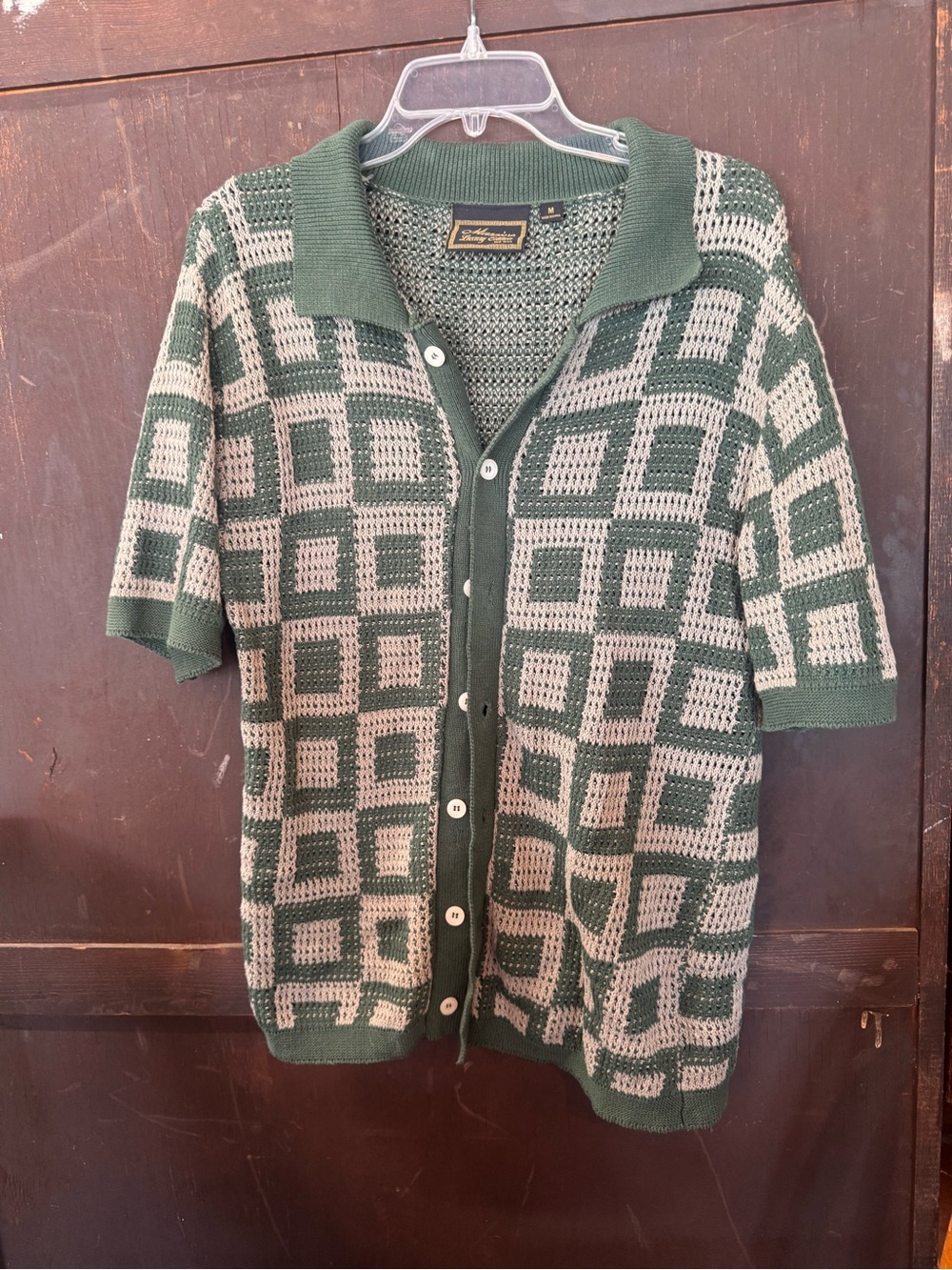 Men’s Massive Luxury Edition Brand Crochet Knot  Geometric Button Down Size M